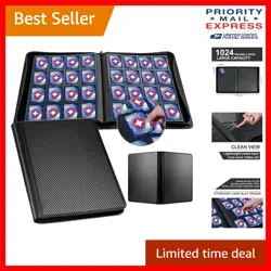 Stylish Carbon Black Card Binder - 16 Pockets for YuGiOh, MTG, TCG Collectors - Image 1