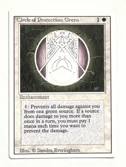 MISPRINT ALERT: Off-centered Circle of Protection: Green Revised MTG Magic - Image 1