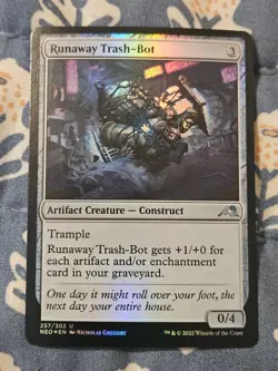 Runaway Trash-Bot FOIL Kamigawa: Neon Dynasty NM Magic MTG Magic - Image 1