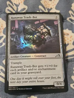 Runaway Trash-Bot FOIL Kamigawa: Neon Dynasty NM Magic MTG Magic - Image 2