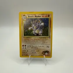 Brock's Rydon 2/132 Gym Heroes Holo Rare Pokemon Moderate Played Condition 2000 - Image 1