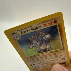 Brock's Rydon 2/132 Gym Heroes Holo Rare Pokemon Moderate Played Condition 2000 - Image 3