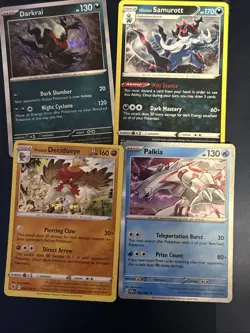 Lot Of 4 Holo Rare Pokemon Cards 2023 Darkrai, Samurott,decidueye, Palkia - Image 1
