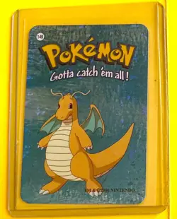 🔥 DRAGONITE Pokemon Pocket Monsters Vintage Vending Prism Sticker Foil Nintendo - Image 1