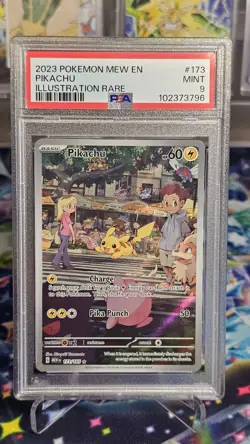 2023 POKEMON MEW EN-151 ILLUSTRATION RARE #173 PIKACHU PSA 9 - Image 1