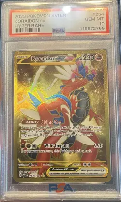 PSA 10 KORAIDON EX 254 SCARLET & VIOLET GOLD HYPER RARE POKEMON - Image 1