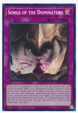 *** SONGS OF THE DOMINATORS *** 1ST EDITION SECRET RARE ALIN-EN078 YUGIOH! - Image 1