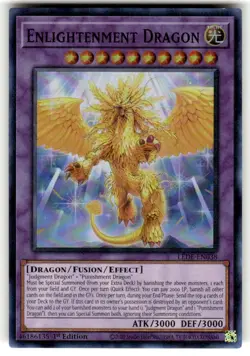Yugioh! Enlightenment Dragon - LEDE-EN038 - Super Rare - 1st Edition Near Mint, - Image 1