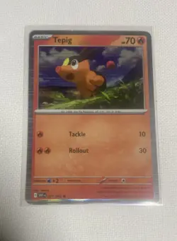 Tepig 011/086 White Flare Holo Rare Collection Promo Pokemon Card TCG - Image 1