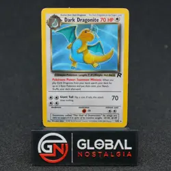 Dark Dragonite No Holo Error 5/82 Team Rocket pokemon card LP/MP - Image 2