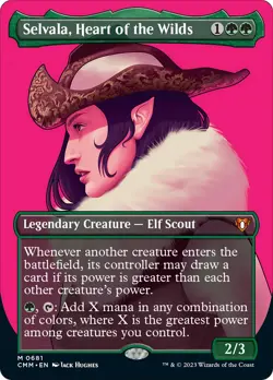 Selvala, Heart of the Wilds (Borderless Profile) [Commander Masters] Magic MTG - Image 1