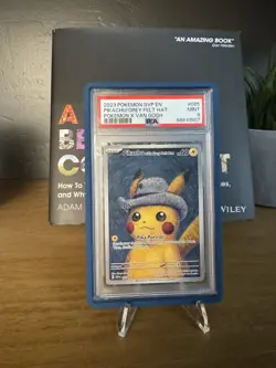 PSA 9 Pikachu with Grey Felt Hat Promo Card W/ Navy Graded Guard Case - Image 1