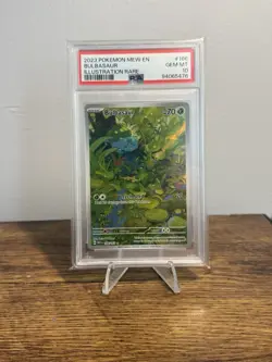 2023 Pokemon Mew En-151 #166 Bulbasaur Illustration Rare PSA 10 - Image 1
