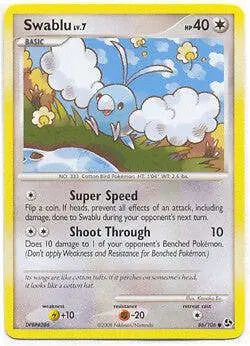Pokemon Diamond & Pearl Great Encounters - Swablu (Common) Card 86/106 - Image 1