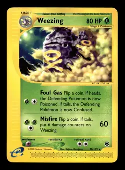 Weezing 70/165 Expedition Rare Pokemon TCG - Image 1