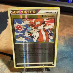 Pokemon Fisherman 92/123 HeartGold & SoulSilver Uncommon Reverse Holo English - Image 1