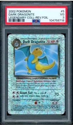 Pokemon legendary collection #5/110 Dark Dragonite Reverse Holo PSA 3 - Image 3