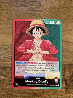 One Piece Monkey D Luffy OP01-003 PRE ERRATA Leader Romance Dawn pre-errata - Image 1