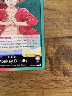 One Piece Monkey D Luffy OP01-003 PRE ERRATA Leader Romance Dawn pre-errata - Image 3