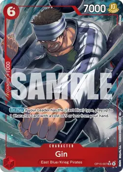 One Piece English - Gin - Alt Art OP15-007 - SR - NM - Image 1