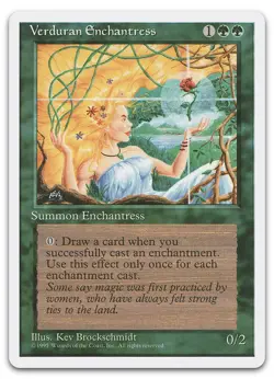 Verduran Enchantress (LP) Fourth Edition 4ED Magic MTG - Image 1