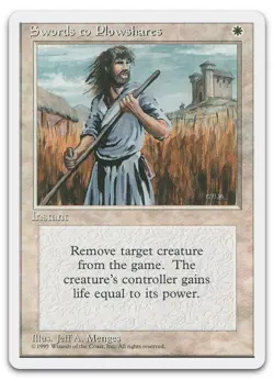 Swords to Plowshares #302 (LP) Fourth Edition 4ED Magic MTG - Image 1