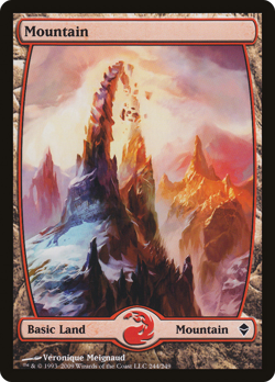 Mountain (244) - Full Art #244 (MP) Zendikar ZEN Magic MTG - Image 1