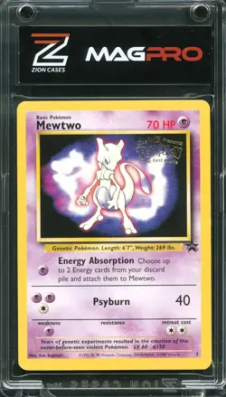 1999 TCG Pokemon #3 Mewtwo Movie Promo Gold Foil Stamp LP - Image 2