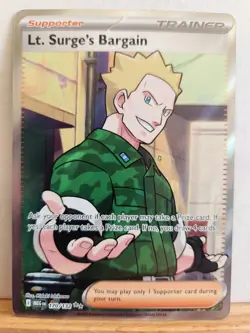 Lt. Surge's Bargain 170/132 Ultra Rare Full Art Pokemon Mega Evolution NM - Image 1