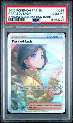 2023 POKEMON PAR EN-PARADOX RIFT SPECIAL ILLUSTRATION RARE PARASOL LADY PSA 10 - Image 1