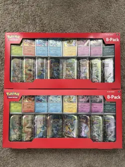Costco Pokemon Prismatic Evolutions 8 Mini Tins 2 Pack - Image 1