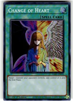 Yugioh Change of Heart Super Rare RA01-EN050 1st NM - Image 1