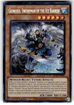 Yugioh Georgius, Swordman of the Ice Barrier BLTR-EN006 Secret Rare 1st Ed NM - Image 1