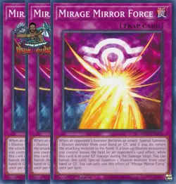 Yugioh! 3x Mirage Mirror Force MP25-EN365 Common 1st Ed NM - Image 1