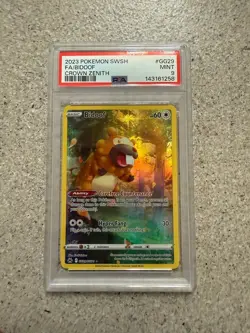 Bidoof GG29/GG70 Crown Zenith: Galarian Gallery Holo Card PSA Mint 9 - Image 1