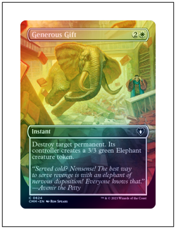 Generous Gift, Borderless Art Foil, Commander Masters, Magic MTG NM - Image 1