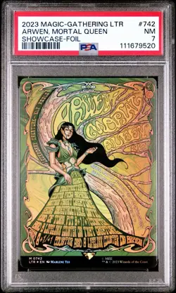 FOIL PSA 7 MAGIC-GATHERING LTR ARWEN, MORTAL QUEEN POSTER SHOWCASE 742 - Image 1