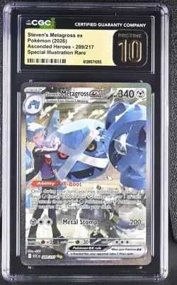 CGC Pristine 10 Steven's Metagross ex 289/217 SIR Pokemon - Image 1
