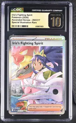 CGC Pristine 10 Iris's Fighting Spirit 292/217 SIR Pokemon - Image 1