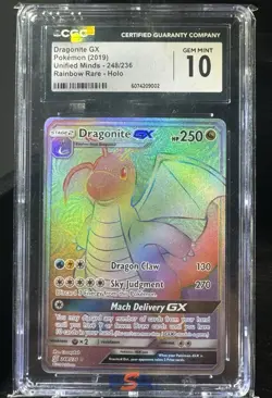 2019 Pokemon Dragonite GX (Secret) 248/236 Unified Minds CGC 10 - Image 1