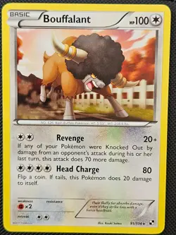BOUFFALANT 91/114 R BLACK & WHITE POKEMON NM/M - Image 1