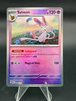 Pokemon Prismatic Evolutions Sylveon Pokeball Holo Texture 040/131 Pack Fresh - Image 1
