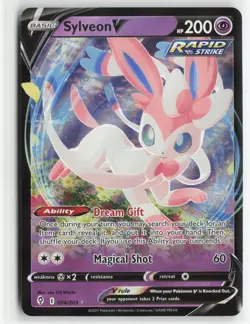 Sylveon V 074/203 Holo Evolving Skies Pokemon Near Mint V Rare - Image 1