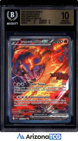 Pokemon 2025 Team Rocket's Moltres ex 229 Stamp Destined Rivals PRISTINE BGS 10 - Image 1