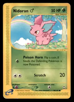 Nidoran M 96 Common Aquapolis Pokemon Moderately Played - Image 1