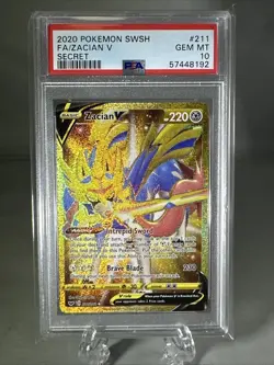 2020 POKEMON SWORD & SHIELD SECRET #211 FULL ART/ZACIAN V PSA 10 - Image 1