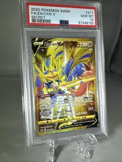2020 POKEMON SWORD & SHIELD SECRET #211 FULL ART/ZACIAN V PSA 10 - Image 3