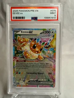 2025 POKEMON PRE EN-PRISMATIC EVOLUTIONS SURPRISE BOX EXCLUSIVE EEVEE EX PSA 9 - Image 1