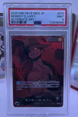 Bandai One Piece EB02 Monkey D. Luffy EB02-010 Alt Art Holo JP PSA 9 - Image 2