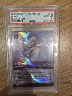 ENCHANTED Elsa Spirit of Winter Disney Lorcana 2023 The First Chapter 207 PSA 10 - Image 1